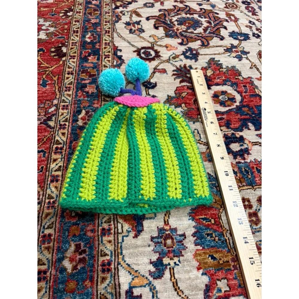 Cocomelon Watermelon Crochet Beanie Hat Pom Pom Kids Costume